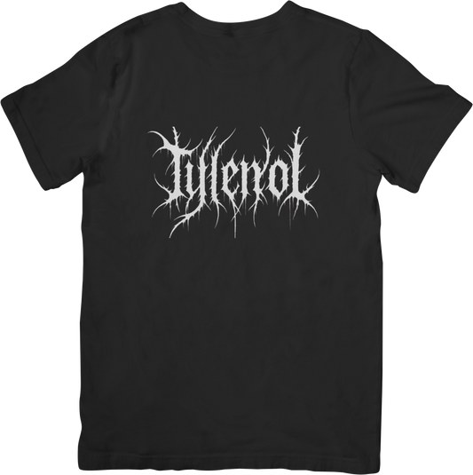 01 Tylenol black metal logo t-shirt